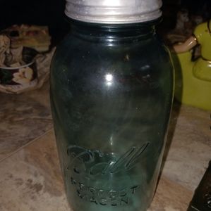 Ball Mason Antique Half Gallon Aqua Canning Jar